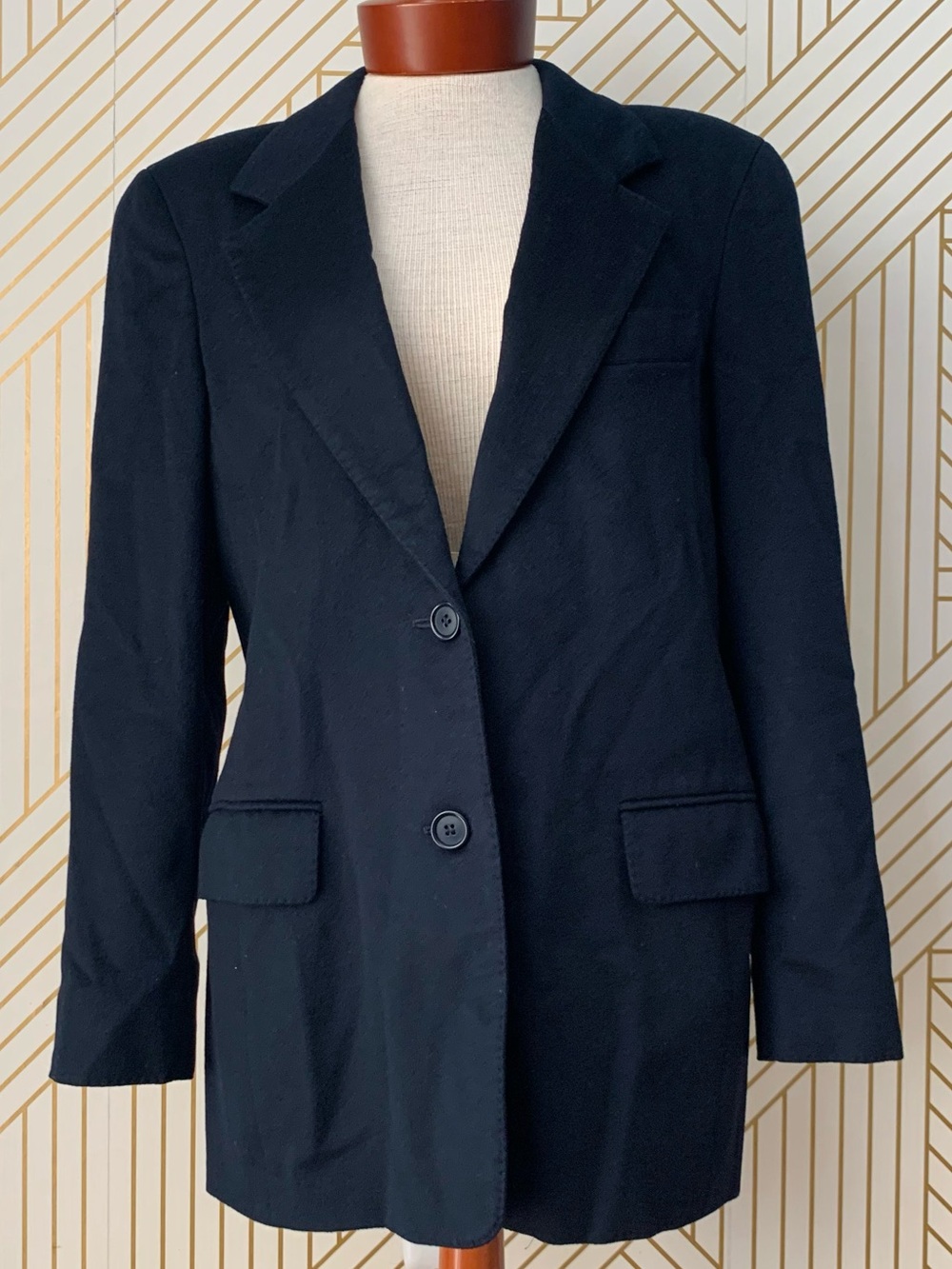 MaxMara 100% Italian Cashmere Navy Single Breasted Longline old money Blazer 8 - Picture 2 of 11